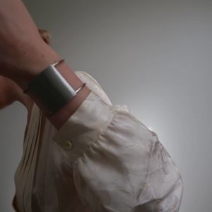 Marlyn Schiff brushed silver open cuff